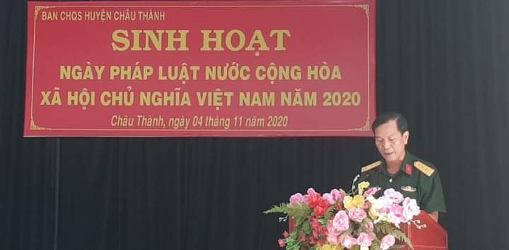 Ảnh: Thượng tá Nguyễn Thanh Tịnh, Chính trị viên Ban Chỉ huy quân sự huyện Châu Thành