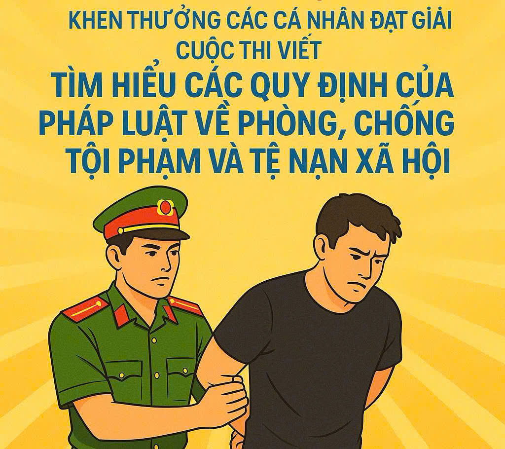 Quyết định về việc khen thưởng các cá nhân đạt giải cuộc thi viết  “Tìm hiểu các quy định của pháp luật về phòng, chống tội phạm và tệ nạn xã hội” năm 2025 trên địa bàn tỉnh Tây Ninh